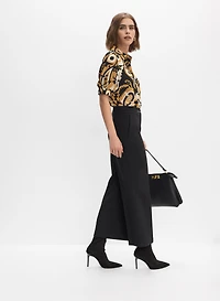 Zip Detail Culotte Pants