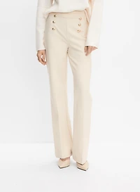 Pantalon Soho large à boutons décoratifs