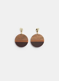 Circular Wood Grain Earrings