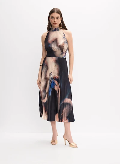 Printed Pleat Dress