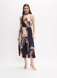 Printed Pleat Dress
