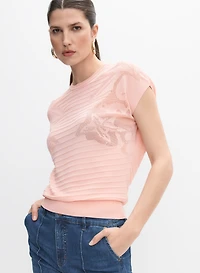 Floral Textured Knit Top