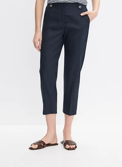 Linen-Blend Capris
