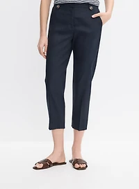 Linen-Blend Capris