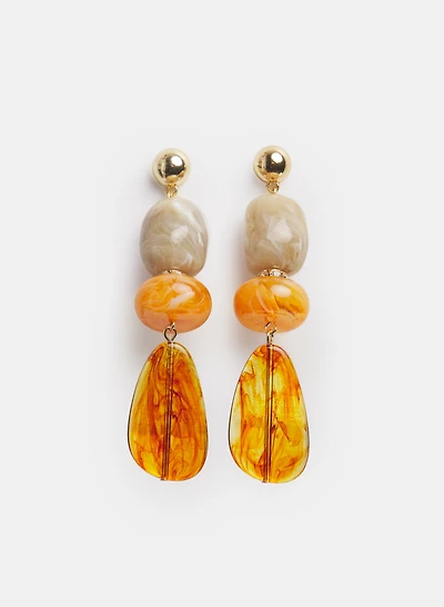 Tiered Resin Bead Earrings