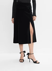Jupe midi en velours