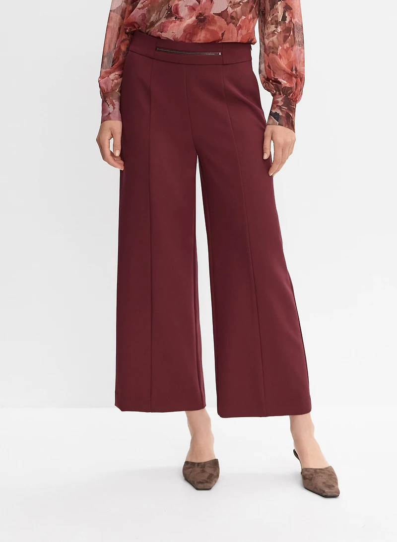 Pantalon gaucho à fermeture éclair