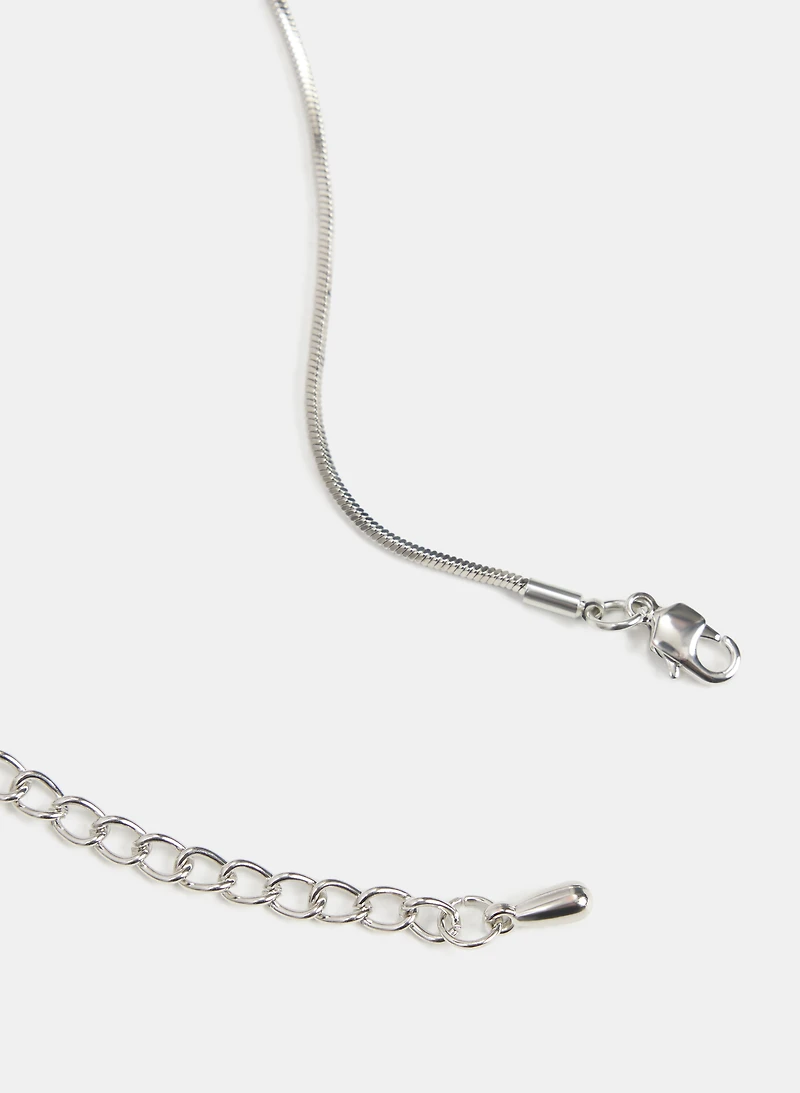 Collier à pendentif perle et feuilles