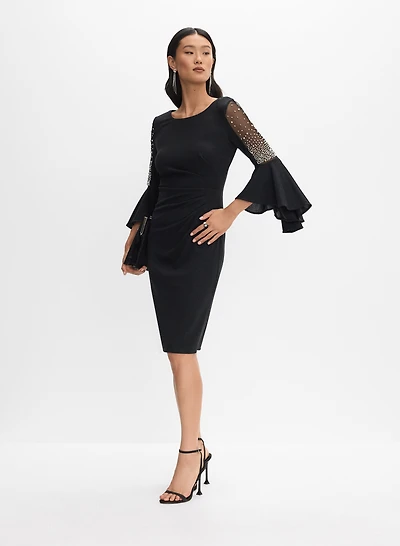 Alex Evening - Beaded Bell Sleeve Dress