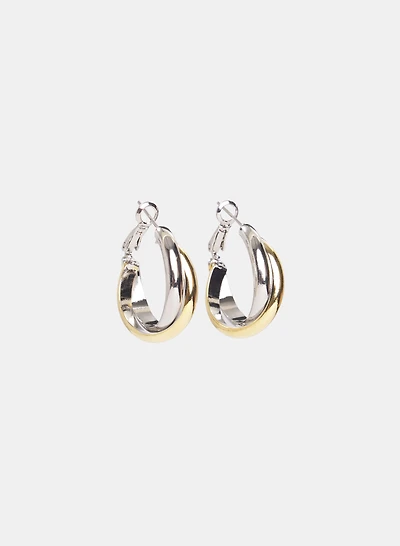 Boucles d'oreilles à deux tons 
