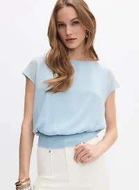 Blouse à mancherons en chiffon