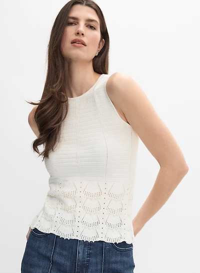 Débardeur en tricot orné de perles