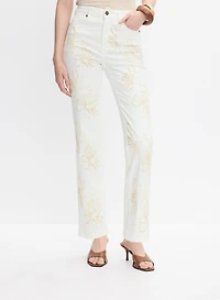 Floral Embroidered Jeans