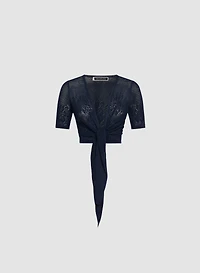 Cardigan Essentiels en tricot floral