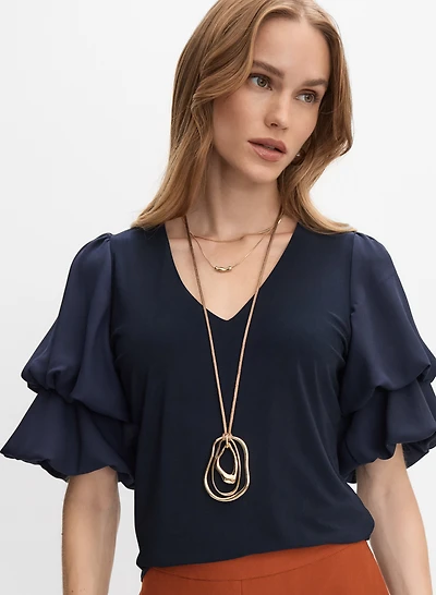 Pinched Puff Sleeve Top