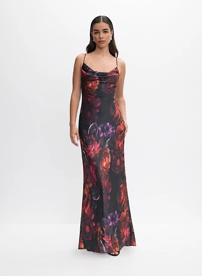 Cowl Neck Fitted Dress