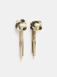 Flower Crystal Cascade Earrings