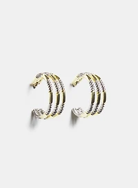 Boucles d'oreilles en anneaux à deux tons