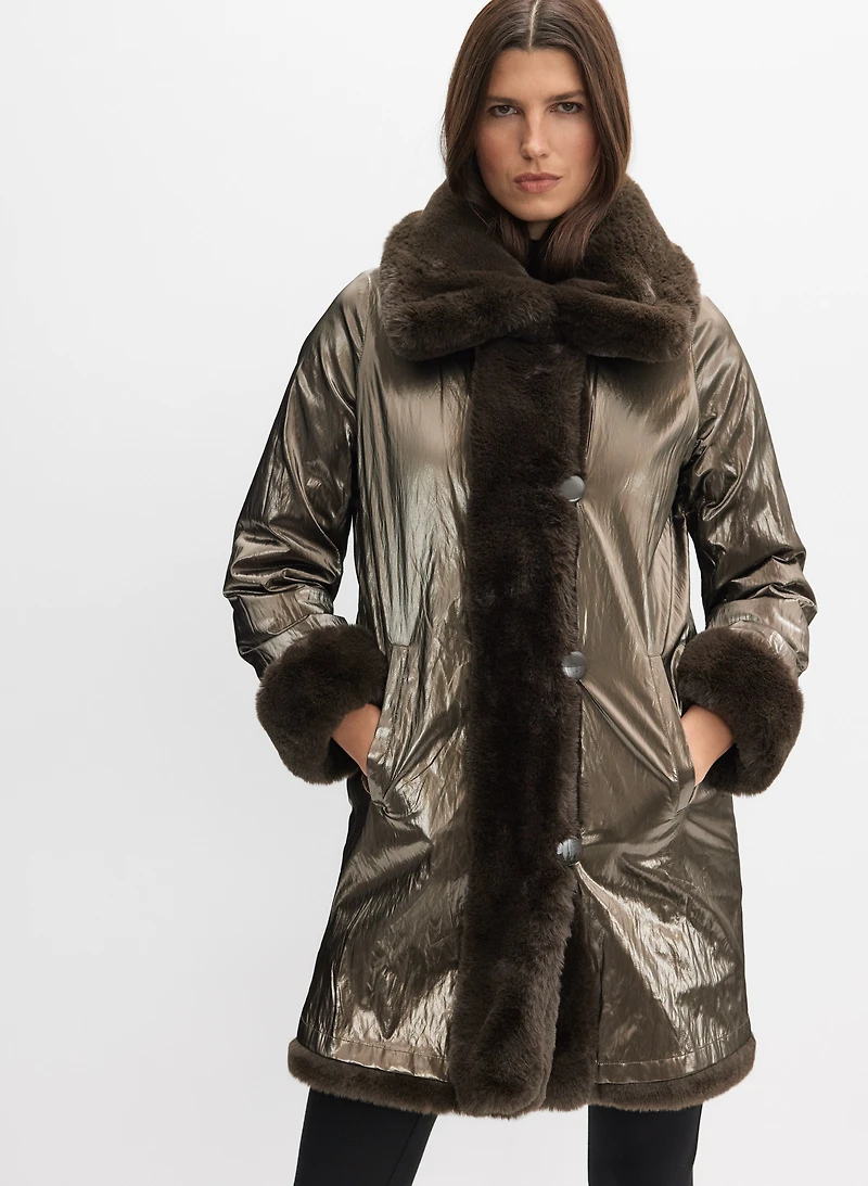 Joseph Ribkoff - Reversible Faux-Fur Coat