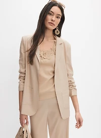 Blazer ouvert en mélange de lin