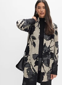 Joseph Ribkoff - Metallic Floral Open-Front Cardigan