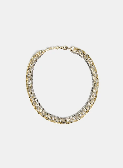 2-Toned Layered Chain Necklace
