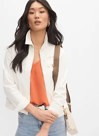 Veste en denim à fermeture éclair