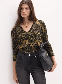 Graphic Paisley Print Top