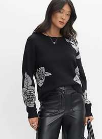 Pull à motif de roses