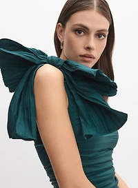 Robe en taffetas à boucle