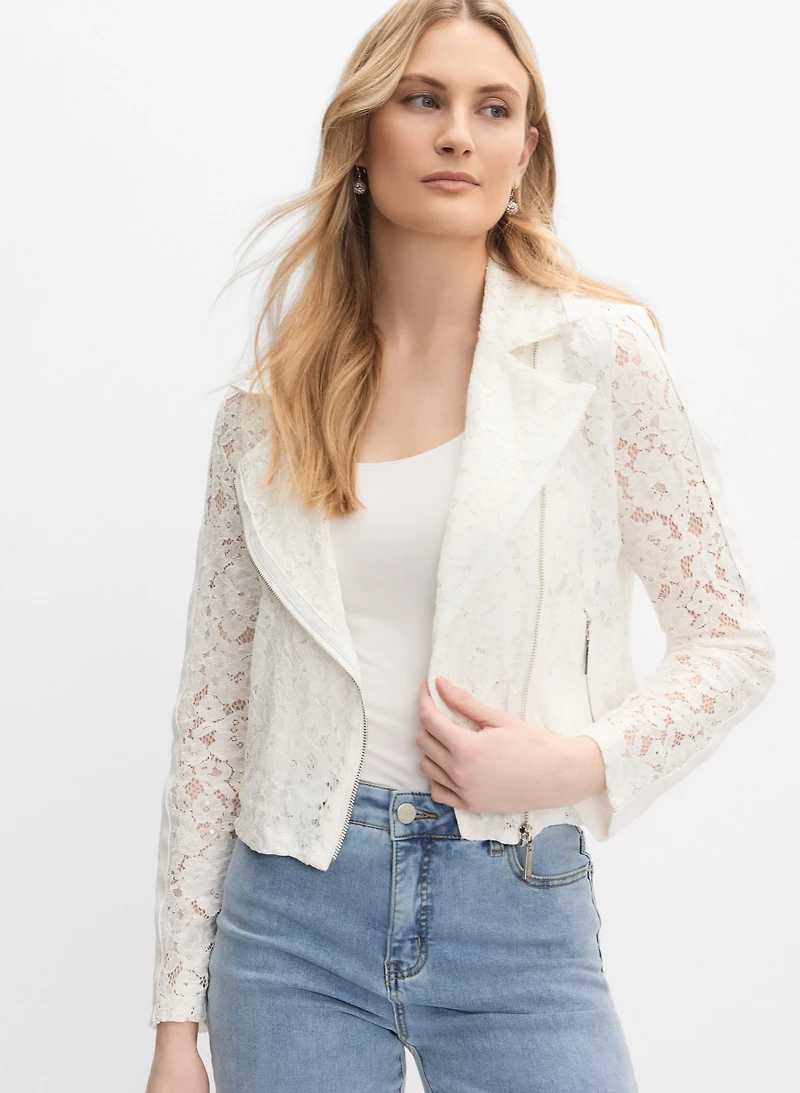 Joseph Ribkoff - Lace Zip-Up Jacket