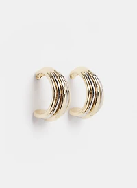 Two-Tone Half Hoop Earrings
