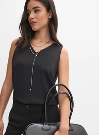 V-Neck Crepe Blouse