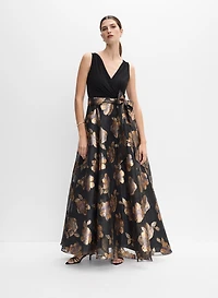 Metallic Floral Organza Dress
