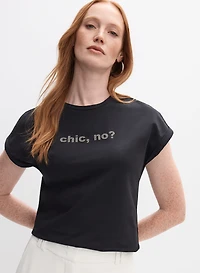 T-shirt en coton à imprimé « chic »