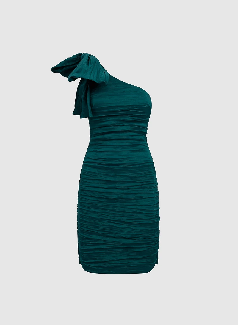 Robe en taffetas à boucle