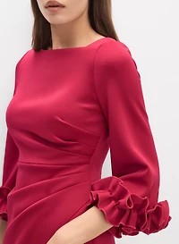 Robe en crêpe à encolure bateau
