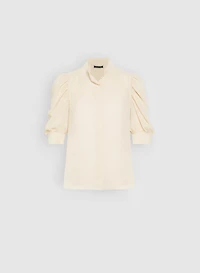 Blouse à manches bouffantes drapées