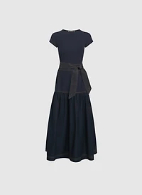 Robe ajustée et évasée en coton