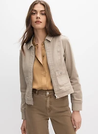 Veste en denim à fermeture éclair
