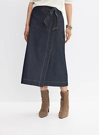 Jupe portefeuille en denim