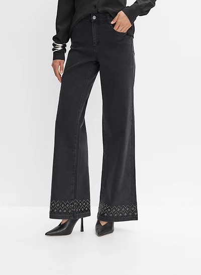 Joseph Ribkoff - Embroidered Wide-Leg Pants