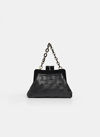 Basket Woven Vegan Leather Bag