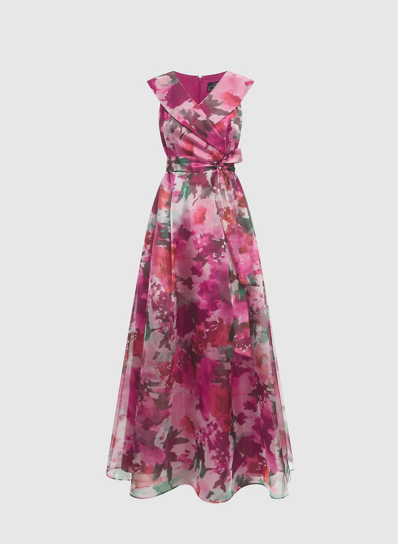 Robe florale en taffetas