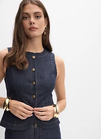 Denim Button-Down Vest