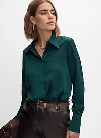 Blouse boutonnée en satin