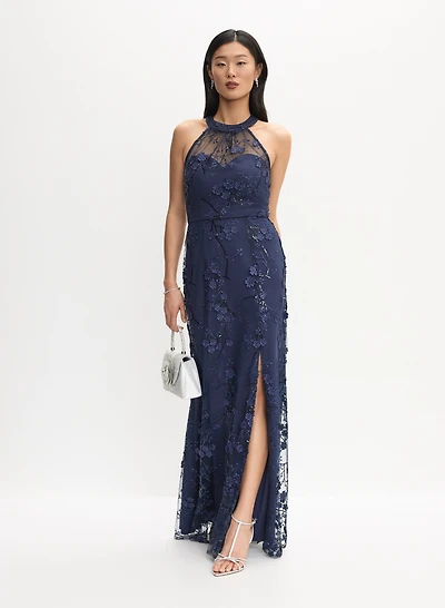 Alex Evenings - Robe de soirée à appliqués floraux