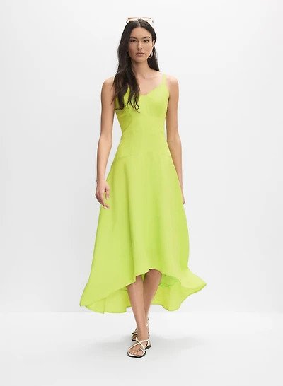 Robe midi en mélange de lin