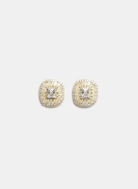 Boucles d'oreilles carrées à cristaux