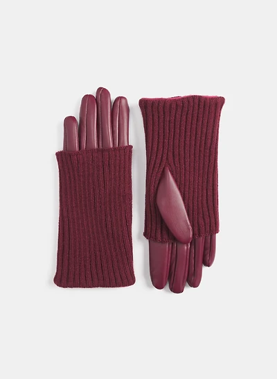 Gants à empiècement en tricot